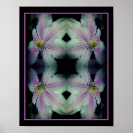Clematis gloeit Abstract dicht Poster (Voorkant)