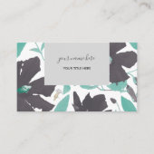 Clematis Gray Blauwgroen Floral Pattern Visitekaartje (Voorkant)