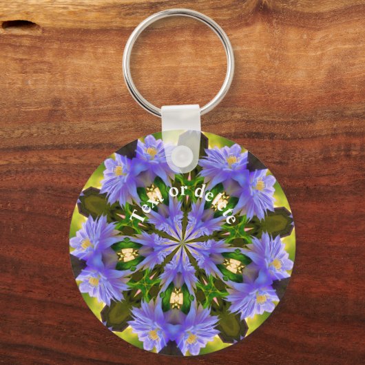 Clematis Kaleidoscope Flower Art Personalized Sleutelhanger (Voorkant)