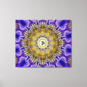 Clematis Om Mandala Stretched Canvas Print (Voorkant)