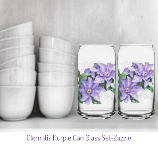 Clematis Paars Blikvorm Glas
