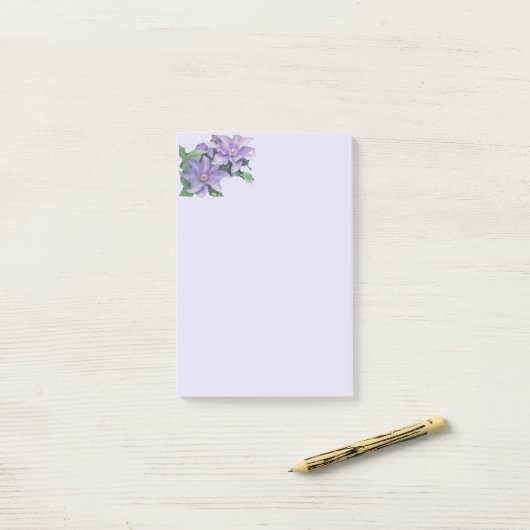 Clematis Purple Post-It Notes (Sur un bureau)