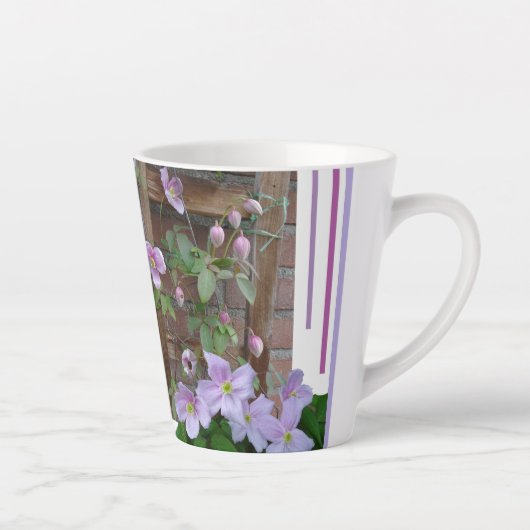 Clematis rose Fleurs Latte Mug (Droite)
