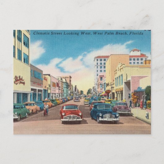 Clematis Street, West Palm Beach, Florida Briefkaart (Voorkant)