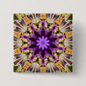 CLEMATIS VIERKANTE BUTTON 5,1 CM (Voorkant)