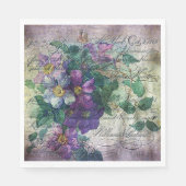 Clematis Vine Handschrift Ephemera Ontkoppeling Servet (Voorkant)