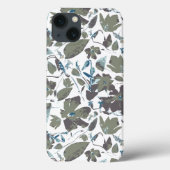 Clematis Vine Waterverf Groen Blauw Bloemen Case-Mate iPhone Case (Achterkant)