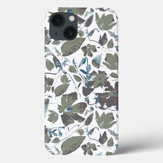 Clematis Vine Waterverf Groen Blauw Bloemen Case-Mate iPhone Case (Achterkant)