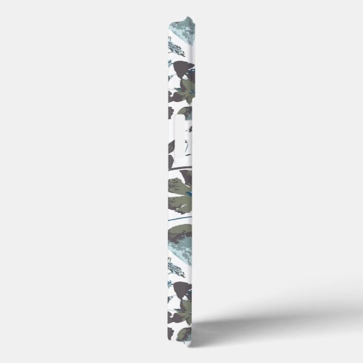 Clematis Vine Waterverf Groen Blauw Bloemen Case-Mate iPhone Case (Achterkant / Rechts)