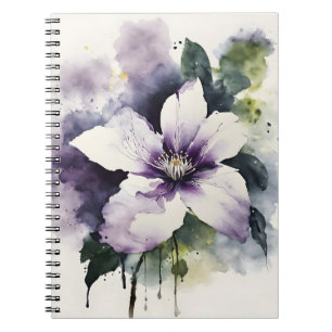 Clematis - Watercolor bloemen Notitieboek