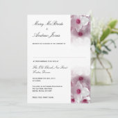 Clématite rose - faire-part de mariage (Debout devant)