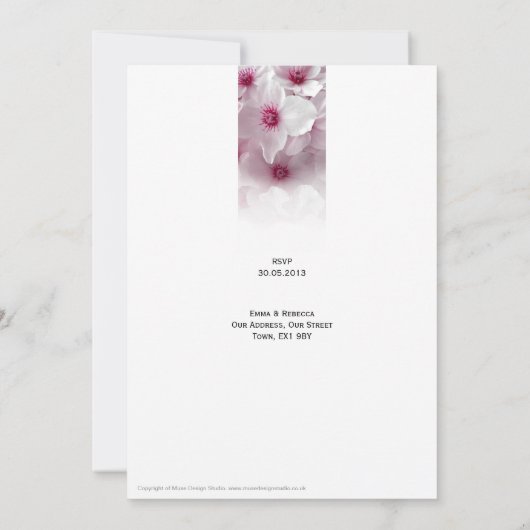 Clématite rose - invitation civile d'association (Dos)