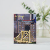 Clemente Bridge Pittsburgh Skyscrapers Briefkaart (Staand voorkant)