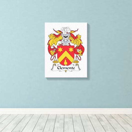 Clemente Family Crest Canvas Afdruk (Insitu (Houten vloer))