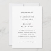 Clementine Elegant Modern Wedding Save The Date (Voorkant)