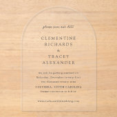 Clementine Elegant Modern Wedding Save the Date Acryl Uitnodigingen (Voorkant)