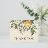 Clementine en Greenery Shower Dank u Briefkaart (Staand voorkant)
