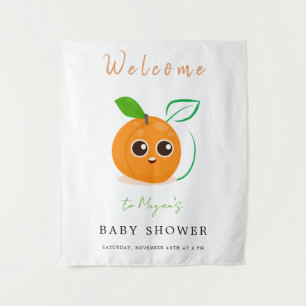 Clementine Sinaasappel Fruit Baby Borrel Wandkleed