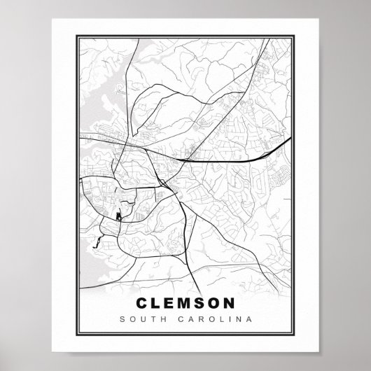 Clemson Kaart Poster (Voorkant)