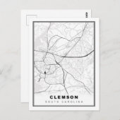 Clemson Map Briefkaart (Voorkant / Achterkant)