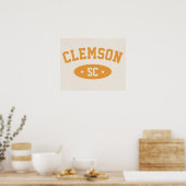 Clemson, SC Vintage Athletic-Style Poster Print (Cuisine)