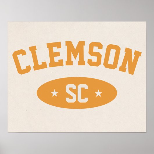 Clemson, SC Vintage Athletic-Style Poster Print (Devant)