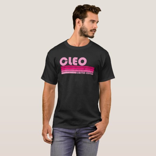 CLEO Name Personalized Retro 80S 90S geboorte T-shirt (Voorkant volledig)