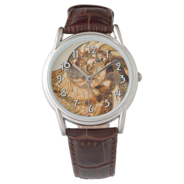 Cleoniceras Cleon Ammonite Fossil Horloge (Voorkant)