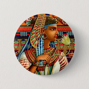 Cleopatra Egyptische Revival Art Nouveau Ronde Button 5,7 Cm