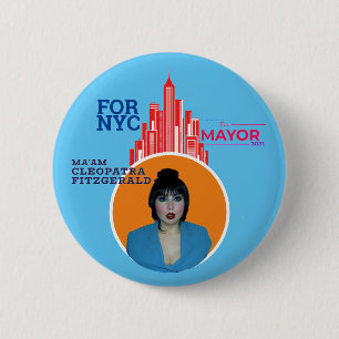 Cleopatra Fitzgerald voor de burgemeester van NYC Ronde Button 5,7 Cm
