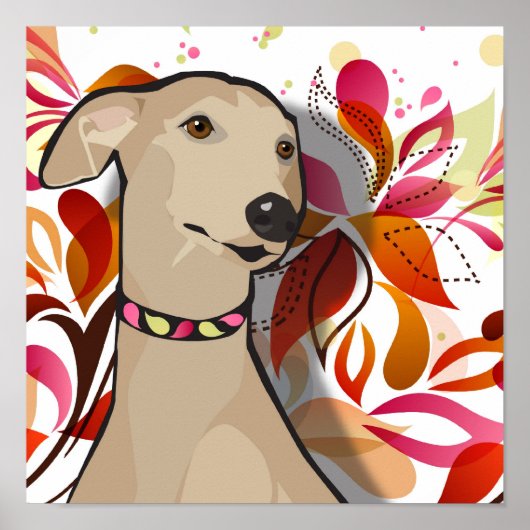 Cleopatra het Grafische Portret Greyhound Poster (Voorkant)