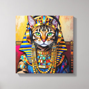 CLEOPATRA KONINGIN VAN DE NIJL-BENGAL KAT 2 CANVAS AFDRUK