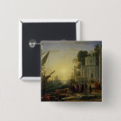 Cleopatra Ontschepen bij Tarsus, 1642 Vierkante Button 5,1 Cm (Voorkant /achterkant)