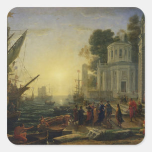 Cleopatra Ontschepen bij Tarsus, 1642 Vierkante Sticker