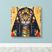 CLEOPATRA QUEEN OF THE NILE-SERVAL CAT 2 CANVAS AFDRUK (Insitu (Houten vloer))