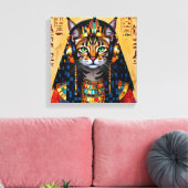 CLEOPATRA QUEEN OF THE NILE-SERVAL CAT 2 CANVAS AFDRUK (Insitu (Woonkamer))