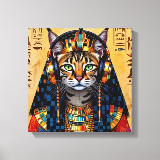 CLEOPATRA QUEEN OF THE NILE-SERVAL CAT 2 CANVAS AFDRUK (Voorkant)