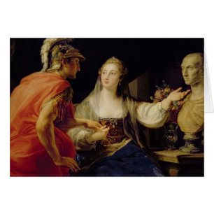 Cleopatra toont Octavius de buste van Julius