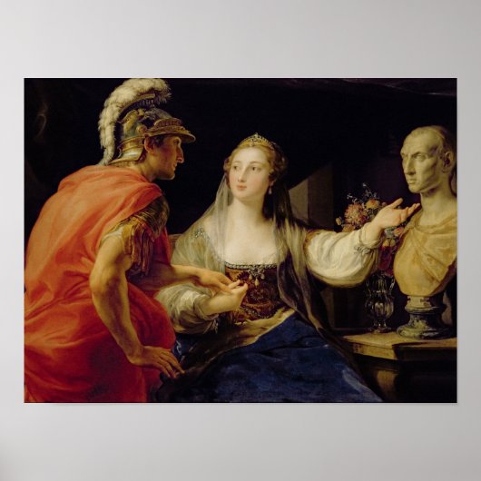 Cleopatra toont Octavius de buste van Julius Poster (Voorkant)