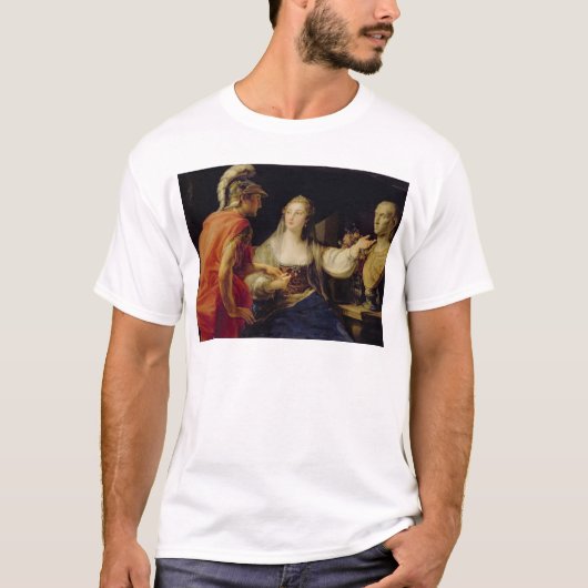 Cleopatra toont Octavius de buste van Julius T-shirt (Voorkant)