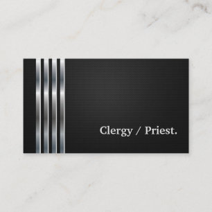 Clergy/Priest Professional Black Silver Visitekaartje
