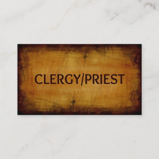 Clergy Priest Wood Grain Visitekaartje (Voorkant)