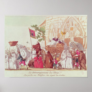 Clergy verlaat de kerk na verkoop poster