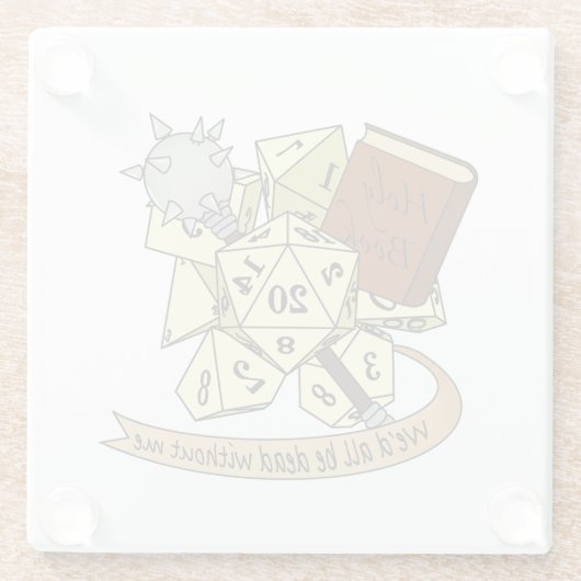 Cleric Dice Design Glazen Onderzetter