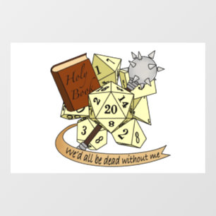 Cleric Dice Design Raamsticker
