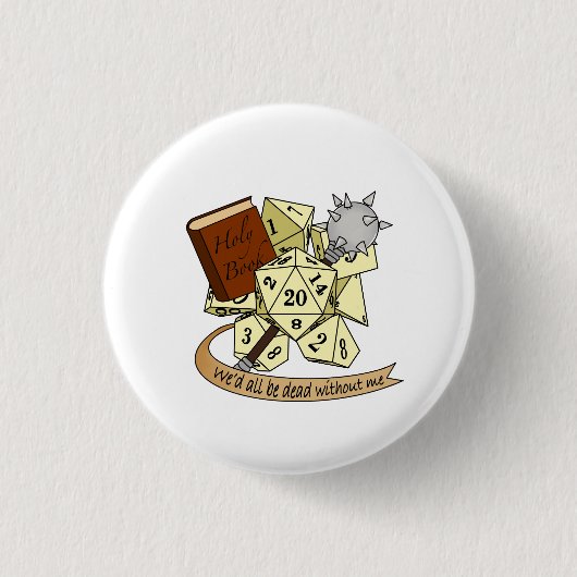 Cleric Dice Design Ronde Button 3,2 Cm (Voorkant)