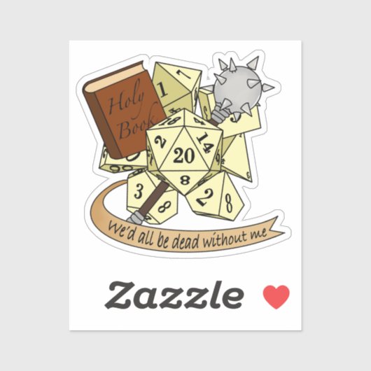 Cleric Dice Design Sticker (Vel)