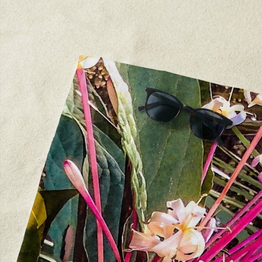 Clerodendrum Starburst Flowers Beach Towel Strandlaken (In situ)