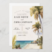 Clés de Floride, Key West, Invitation de mariage d (Devant / Derrière)