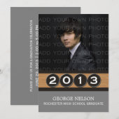 Clés de gris Classy Invitation de diplôme (Devant / Derrière)